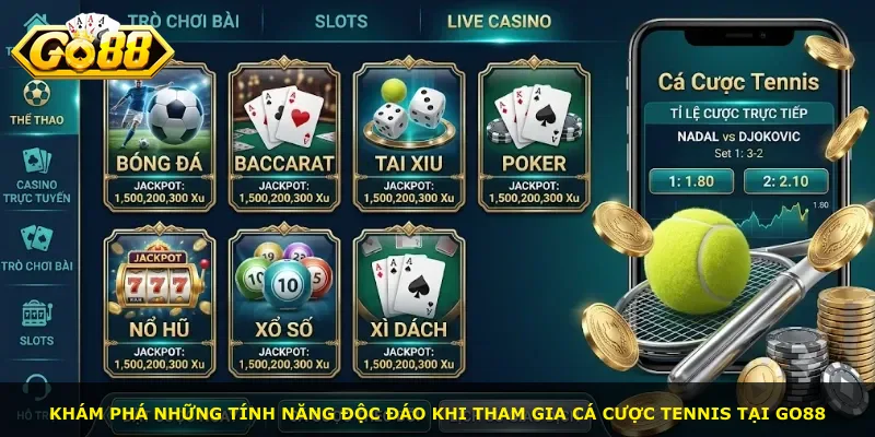 Khám phá những tính năng độc đáo khi tham gia cá cược Tennis tại Go88
