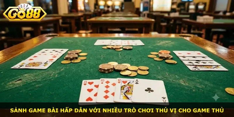 Sảnh game bài hấp dẫn với nhiều trò chơi thú vị cho game thủ