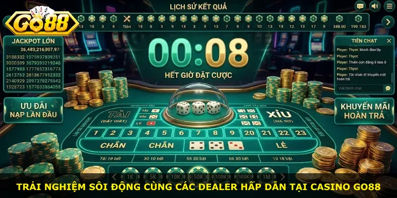 Trải nghiệm sôi động cùng các dealer hấp dẫn tại Casino Go88